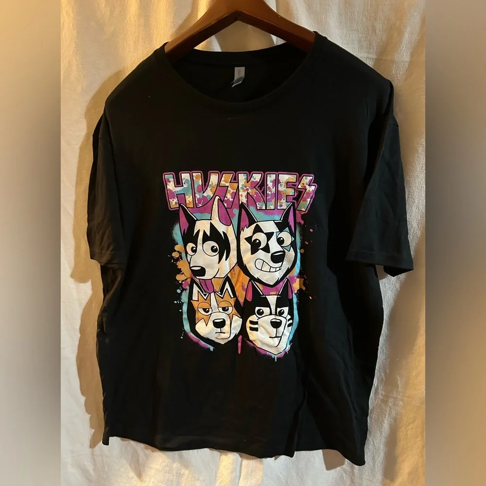 Next Level Apparel Huskies Men’s XXL Black Furry Feline Creatives KISS Cartoon
